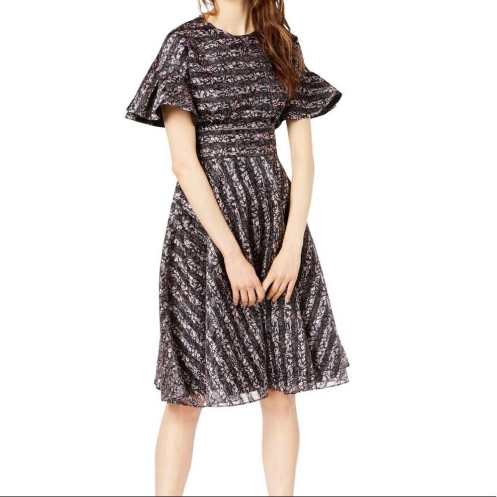 Jill Stuart Black and White Striped Dress